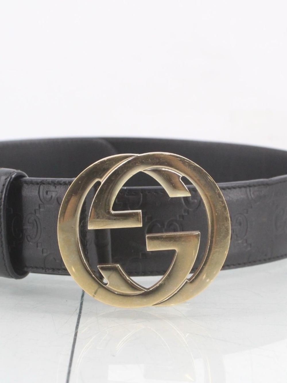 Gucci GG Interlocking Buckle Guccissima Leather Belt 80 32 - Picture 1 of 3
